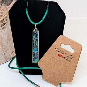 Abalone Bar Repurposed Earring Pendant Necklace~Repurposed Love